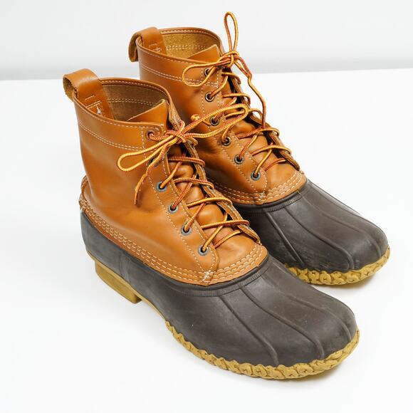 Vintage L.L.Bean Bean Boots Brown Leather Rubber Bottom Made In Maine Size 12 main image 6